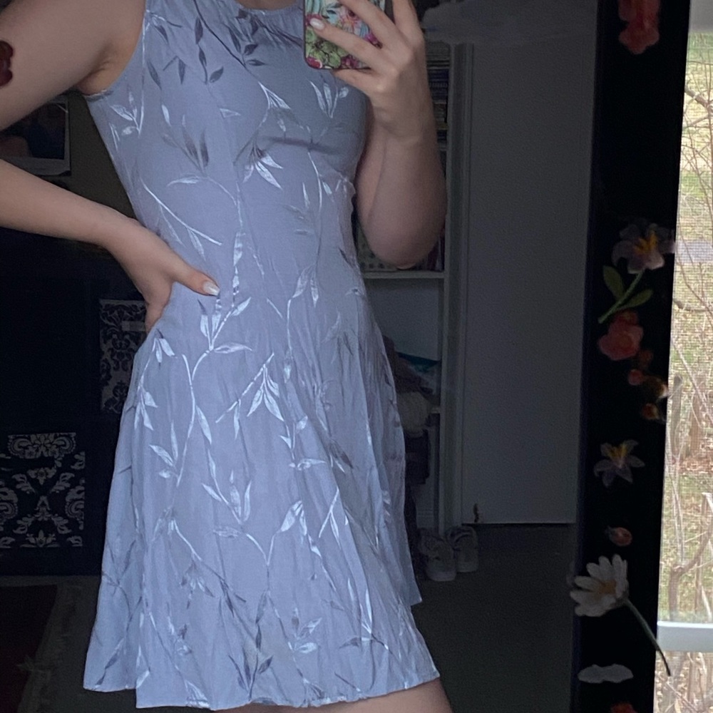 Vintage silk light blue dress